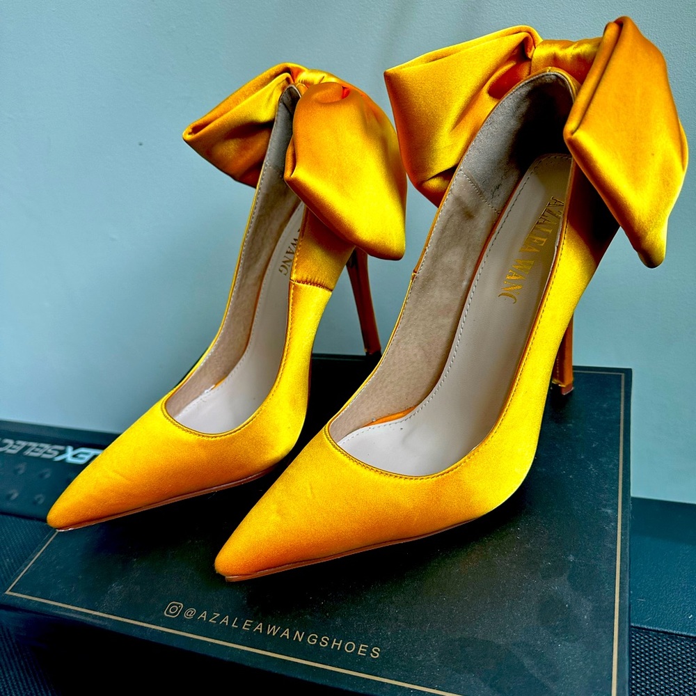 Yellow stiletto azalea wang heels
